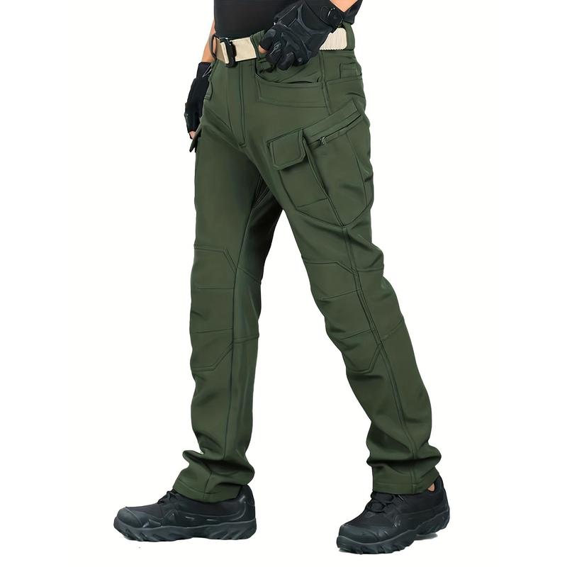 2024Men's Fleece-Lined Tactical Pants - Warm, Stretchy Polyester Blend for Winter Outdoor Activitiesdandy Menswear Pocket Hoodie Long Sleeve Socks Jacket Casual Coats Stretch Tops