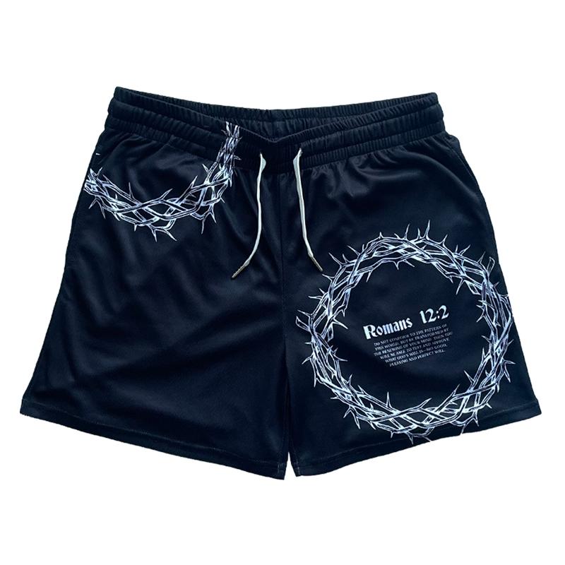 Crown of Thorns Mesh Shorts - Black