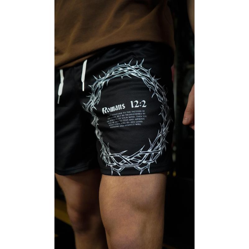 Crown of Thorns Mesh Shorts - Black