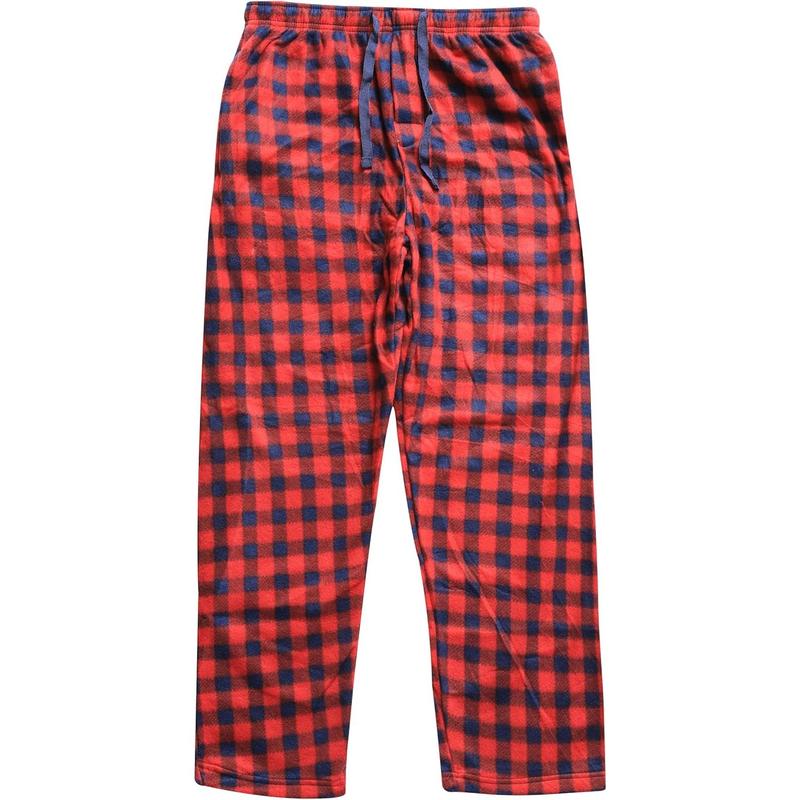 Active club Mens fleece pajama pants big and tall-plaid mens pajama bottoms-Mens lounge pants with pockets