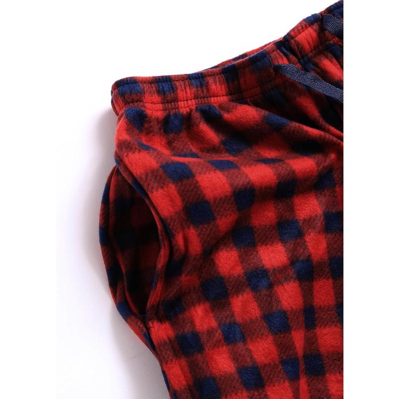 Active club Mens fleece pajama pants big and tall-plaid mens pajama bottoms-Mens lounge pants with pockets