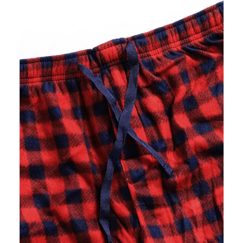 Active club Mens fleece pajama pants big and tall-plaid mens pajama bottoms-Mens lounge pants with pockets