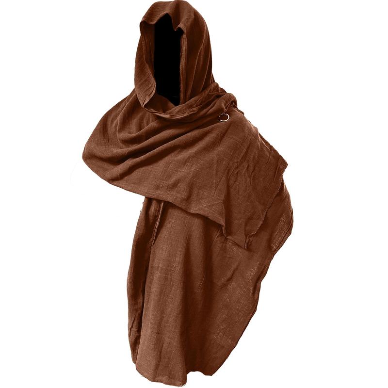 Men's Fashion Robe Cloak, Men's Comfortable Shawl Scarf Cloak, Men's Halloween Costume Menswear Clothing Underwear Bestie Gamis Beige