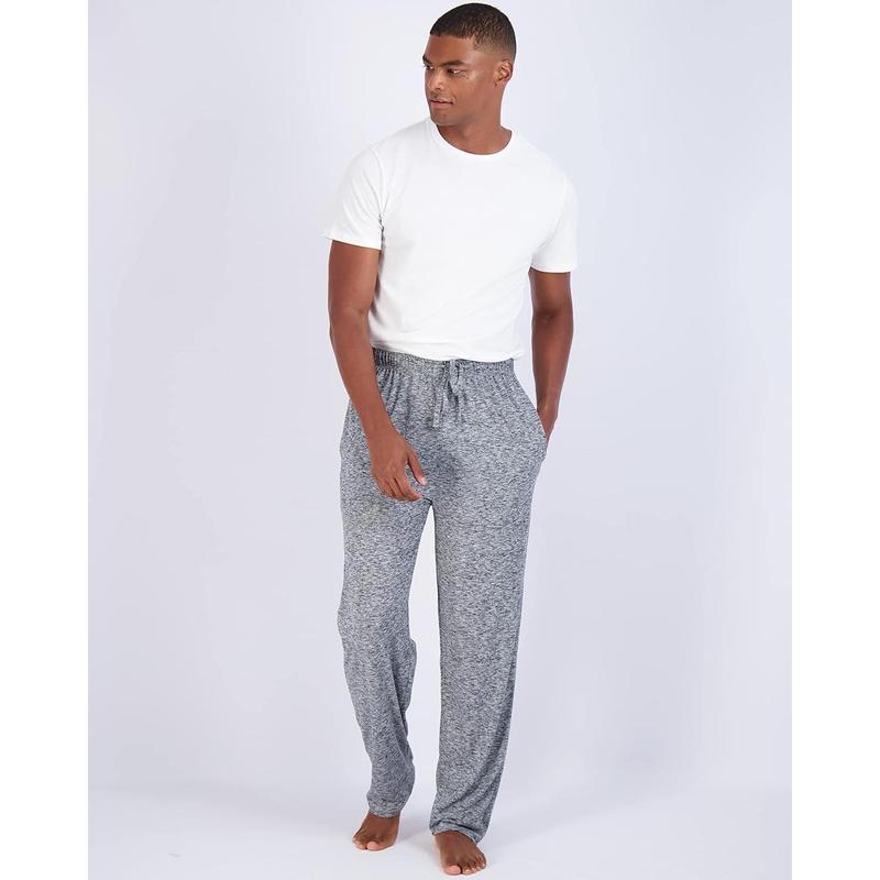 3 Pack: Men's Soft Pajama Lounge Pants with Drawstring & Pockets - 4-Way Stretch & Wicking-Big & Tall (S-5XL)