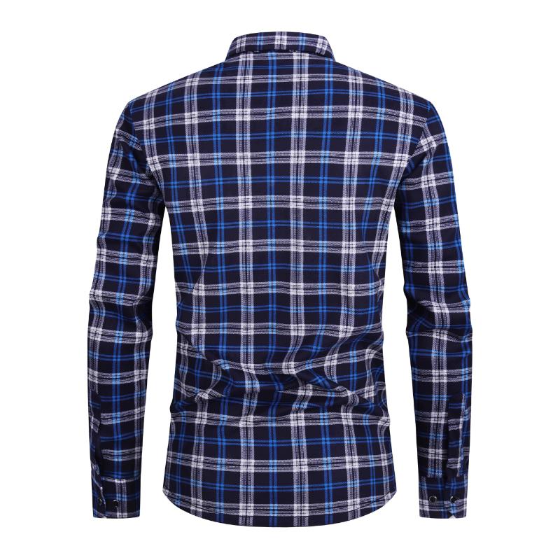 Men's Cozy Plaid Flannel Shirt with Dual Pockets - Long Sleeve, Button-Up, Warm for Fall & Winter