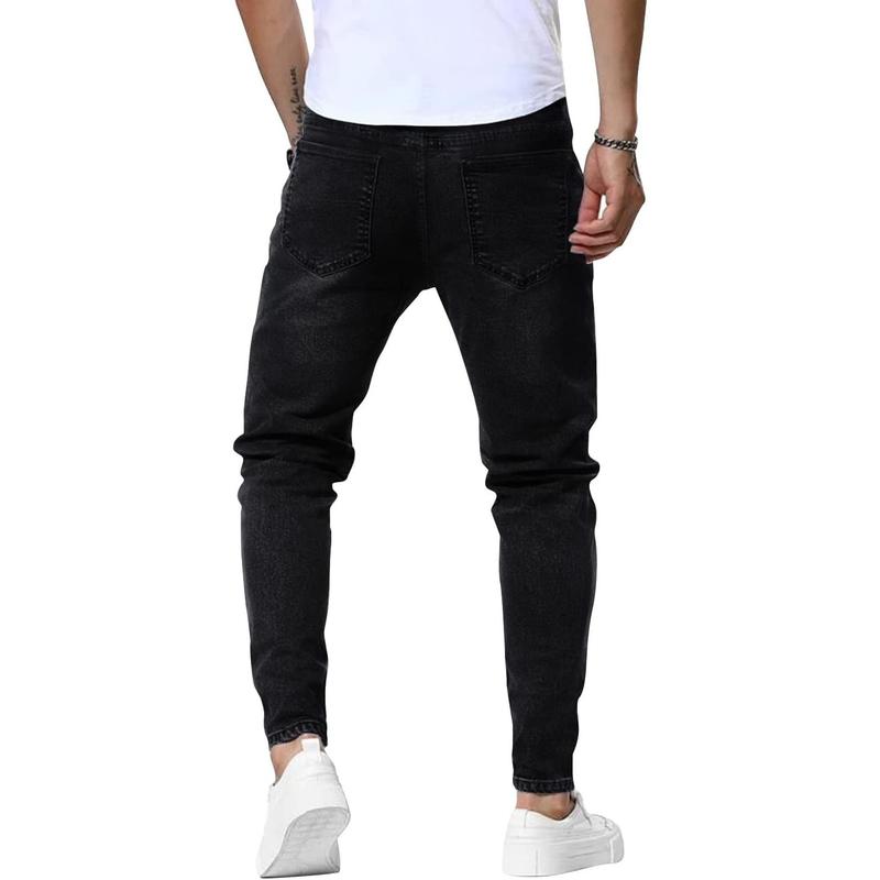 Mens Jeans Slim Fit Skinny Denim Stretch Tapered Jean Pants