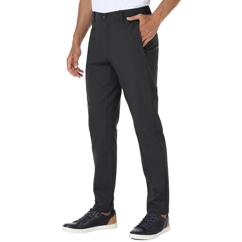 PULI Golf Pants Men Stretch Slim Fit Dress Casual Work Hiking Tapered Waterproof Pants with Pockets Fabric Menswear Fashion Outdoor Slacks Trouser