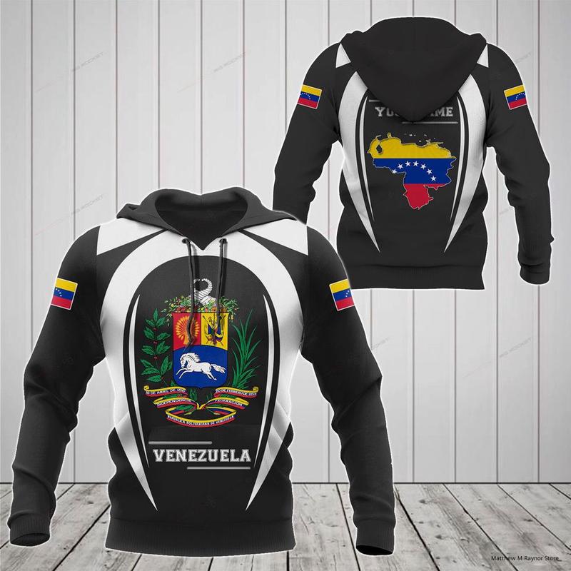 Customize Venezuela Map & Coat Of Arms V2 Shirts , Personalized National Pride Apparel for Men & Women | Sizes S-5XL