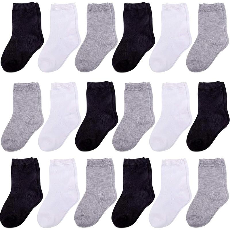 18 Pairs Crew Socks Mid Cut  Socks Mid Calf Socks