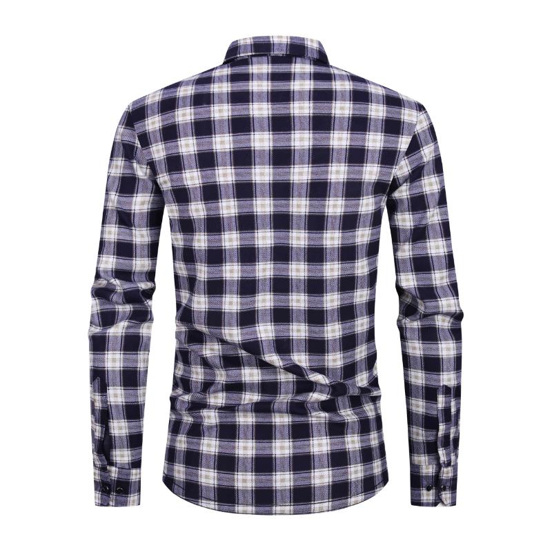 Men's Cozy Plaid Flannel Shirt with Dual Pockets - Long Sleeve, Button-Up, Warm for Fall & Winter