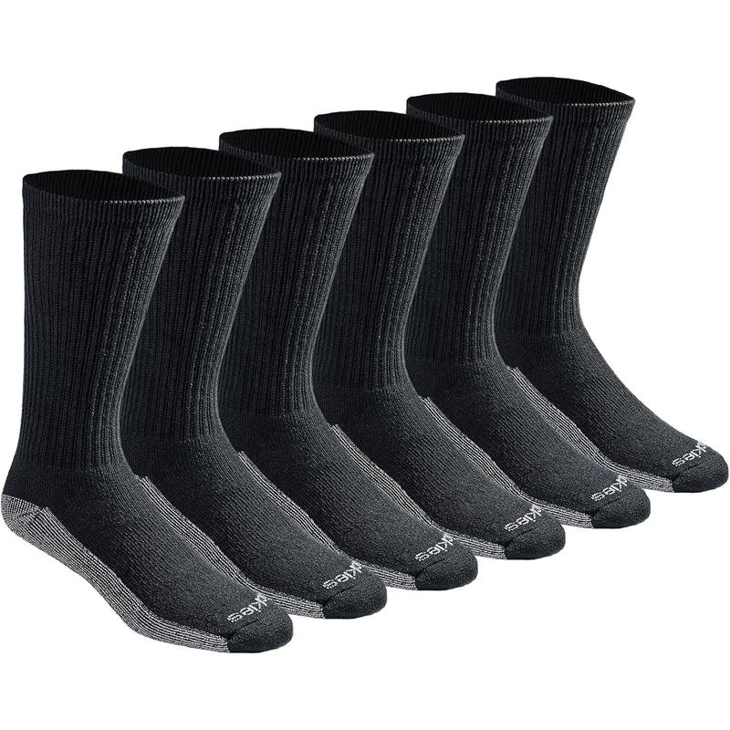 Men's Dri-Tech Moisture Control Crew Socks, Available in M-XXL (6, 12, 18 Pairs)