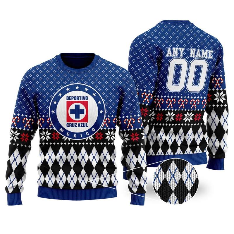 LIGA MX Cruz Azul Special Christmas Ugly Sweater ST2302: Fun and Festive Holiday Apparel for Fans! Perfect for Celebrations!