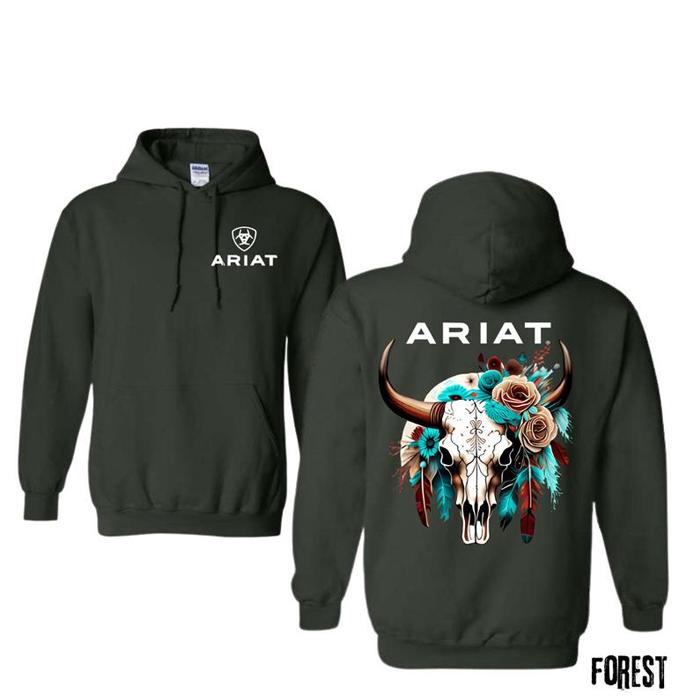 Ariat Shirt, Warrior Skull Flowers Hoodie, Cowboy Western Sweatshirt, Ariat Merch, Local Ariat Gear, Unisex Shirt For Men, For Women