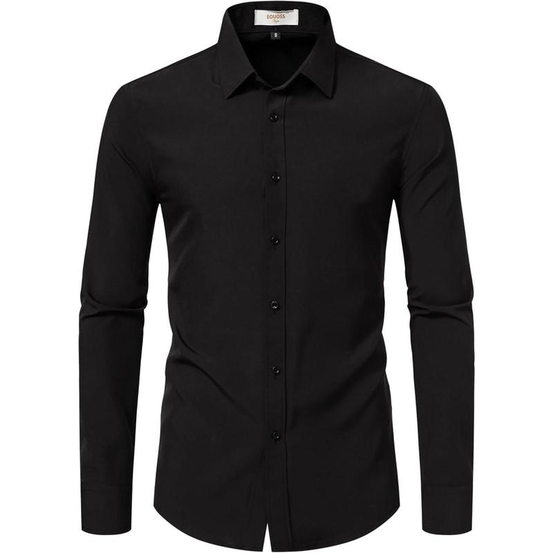 Dress Shirts for Men Stretch Slim Fit Long Sleeve Mens Dress Shirts Casual Business Muscle Fit Button Down Shirts