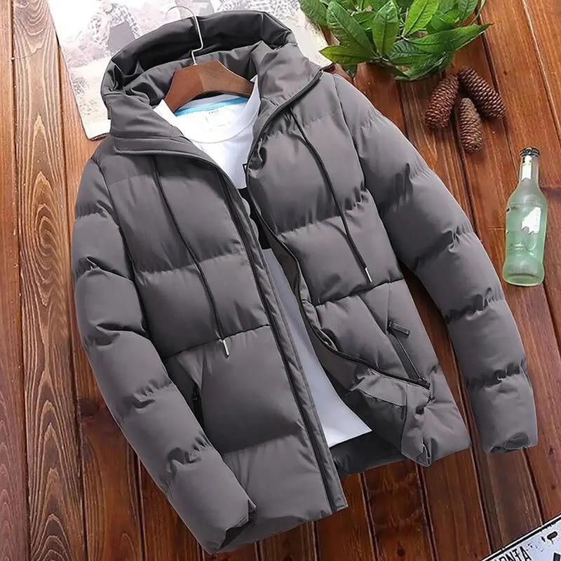 Men's Thick Puffer Hooded Jacket  Casual Warm Parkas Business Outfear Winter FashionTrendy Versatile 2024