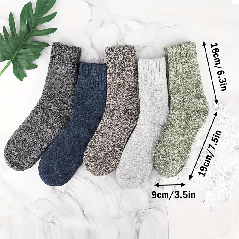 5 Pairs Merino Wool Socks for Winter Warm Thermal Hiking - Women Men Thick Crew Socks for Camping Cozy Socks for Man Christmas Menswear