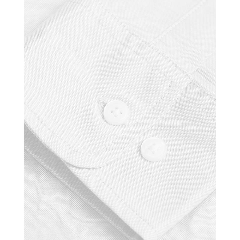 White Stretch Oxford Long Sleeve Shirt