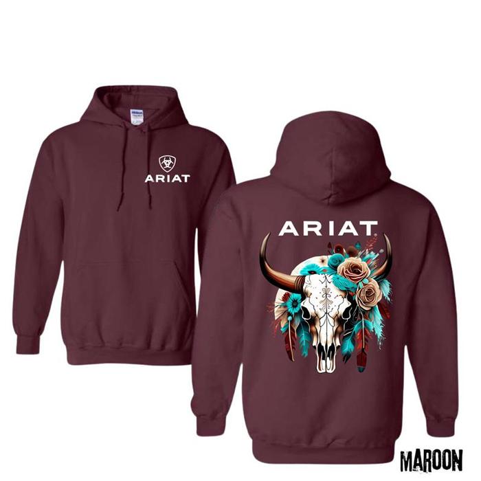 Ariat Shirt, Warrior Skull Flowers Hoodie, Cowboy Western Sweatshirt, Ariat Merch, Local Ariat Gear, Unisex Shirt For Men, For Women