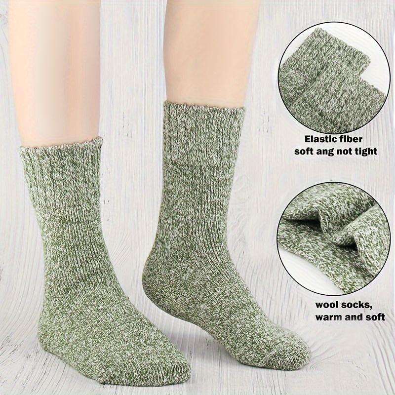 5 Pairs Merino Wool Socks for Winter Warm Thermal Hiking - Women Men Thick Crew Socks for Camping Cozy Socks for Man Christmas Menswear