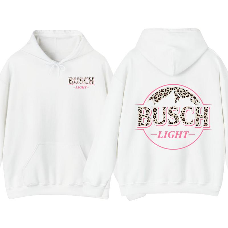 Busch Light Leopart Logo Hoodie - SweatShirt  - T-shirt , 2 side - Busch Light SweatShirt, Unisex Appeal , Every Color Available, For Men & For Women Sweater, Unisex Hoodie