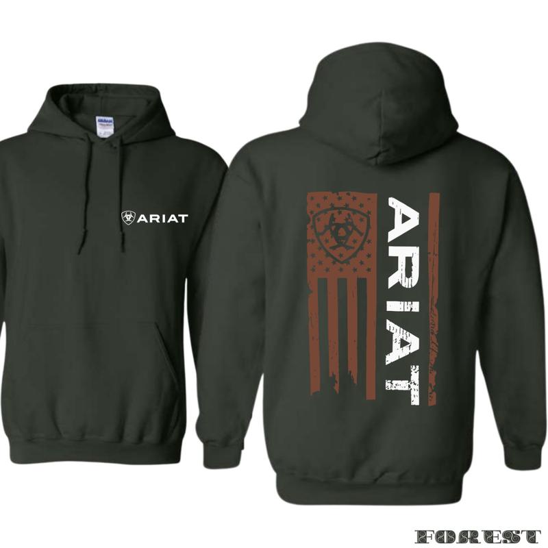 Classic Ariat Hoodie - Striking Design with American Spirit, Perfect for Fashion-Forward Individuals and Country Living Fans, Boyfriend Gift ,Suitable for Men and Women