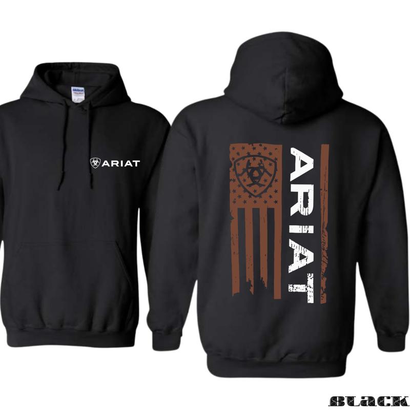 Classic Ariat Hoodie - Striking Design with American Spirit, Perfect for Fashion-Forward Individuals and Country Living Fans, Boyfriend Gift ,Suitable for Men and Women