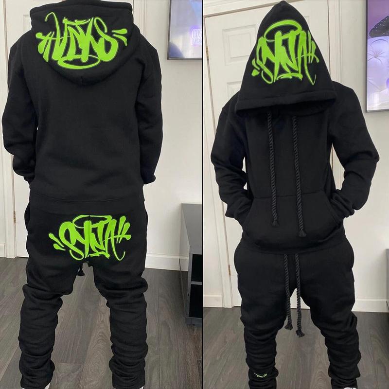 Sy-world Fashion Street Casual Sports Coat Trousers Set Cotton Hip Hop Men's Women's Hoodie Sweatshirt