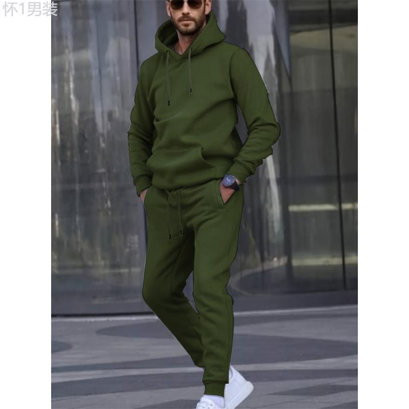 Men'S Casual Sports Set, Fashion Letter X Embroidered Belt,  Hoodie and Athletic Pants, Polyester Knit Sweatshirt and Joggers Outfit for Outdoor Fitness, Regular Fit, Autumn Winter Collection Clothing Fabric Menswear Collar Menswear Collar Stretch Suits