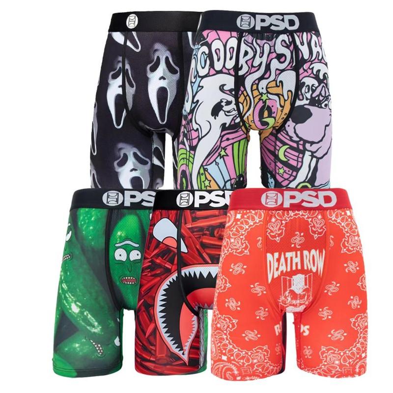 Fashion Lingerie Menswear Spandex Boy PSD Underwear Boxer Briefs Printed Outdoor Sports Underwear Underwear, Fitness Running Daily Wear Comfortable Quick-drying Boxer Briefs Shorts Boys' Lightweight