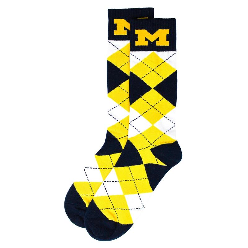 Michigan Wolverines Argyle Dress Socks