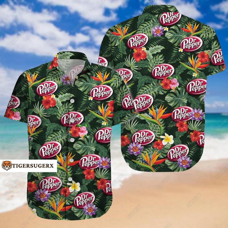 Dr Pepper Hawaiian T-Shirt, Dr Pepper Hawaiian Shirt, Dr-Pepper Beach Shorts, Dr Pepper Summer Pants, Vacation Shirt, Gift For Him