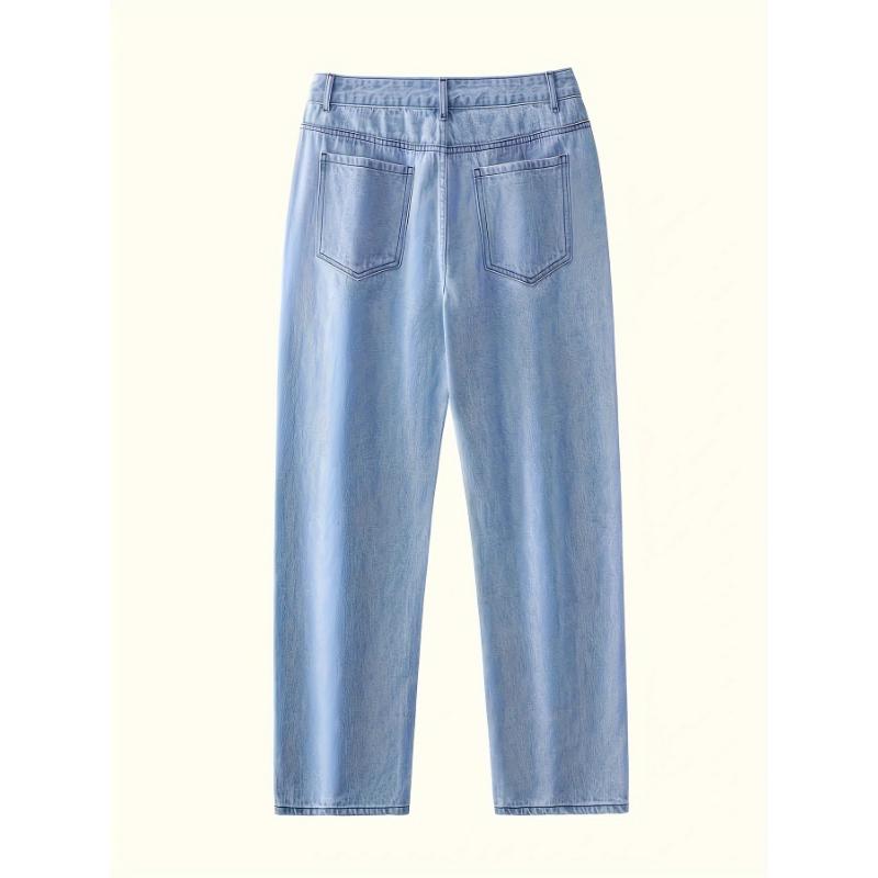 Loose Fit Men's Wide Leg Comfy Denim Jeans, Stylish Street Style Fashion Pants Menswear Casual