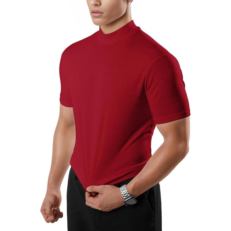 Short sleeve mock turtleneck basic tops lightweight slim fit pullover knitwear set knit sweater knitted sweater Wetsuit Pants Menswear Man turtleneck jacket knitted turtleneck knit tops