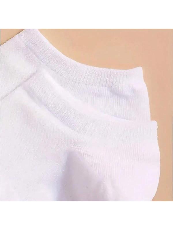 5-20 Pairs Of Unisex Black White Grey Solid Color Spring-Summer Short Socks, Low Cut & Sweat-Absorbing