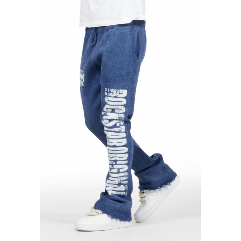 Keve Navy Knit Flare Sweat Pant