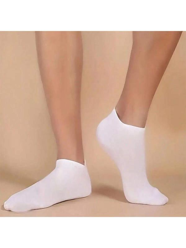 5-20 Pairs Of Unisex Black White Grey Solid Color Spring-Summer Short Socks, Low Cut & Sweat-Absorbing