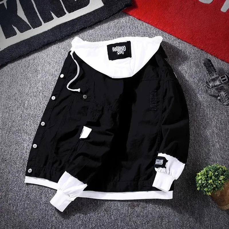 New Spring Autumn Denim Jacket For Men Trendy Korean Style Casual Baseball Uniform Versatile Couple Jacket