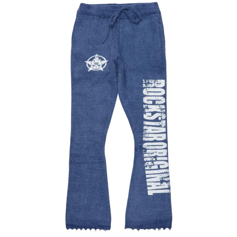 Keve Navy Knit Flare Sweat Pant