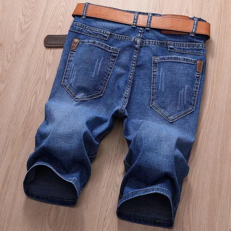 2024 New Arrivals Men Short Denim Jeans Thin Knee Length New Casual Cool Summer Pants Short Elastic Daily High Quality Trousers