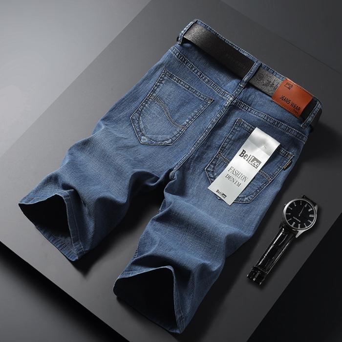 2024 New Arrivals Men Short Denim Jeans Thin Knee Length New Casual Cool Summer Pants Short Elastic Daily High Quality Trousers