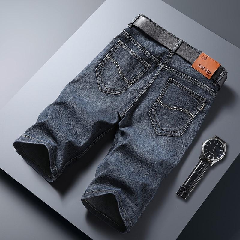 2024 New Arrivals Men Short Denim Jeans Thin Knee Length New Casual Cool Summer Pants Short Elastic Daily High Quality Trousers