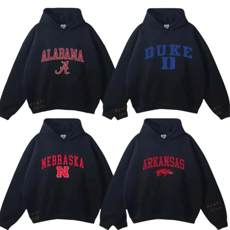 Vintage All Teams NCAA Collection Unisex Crewneck Black Hoodie, Graphic Team Collection Hoodie, Gift For NCAA Fans