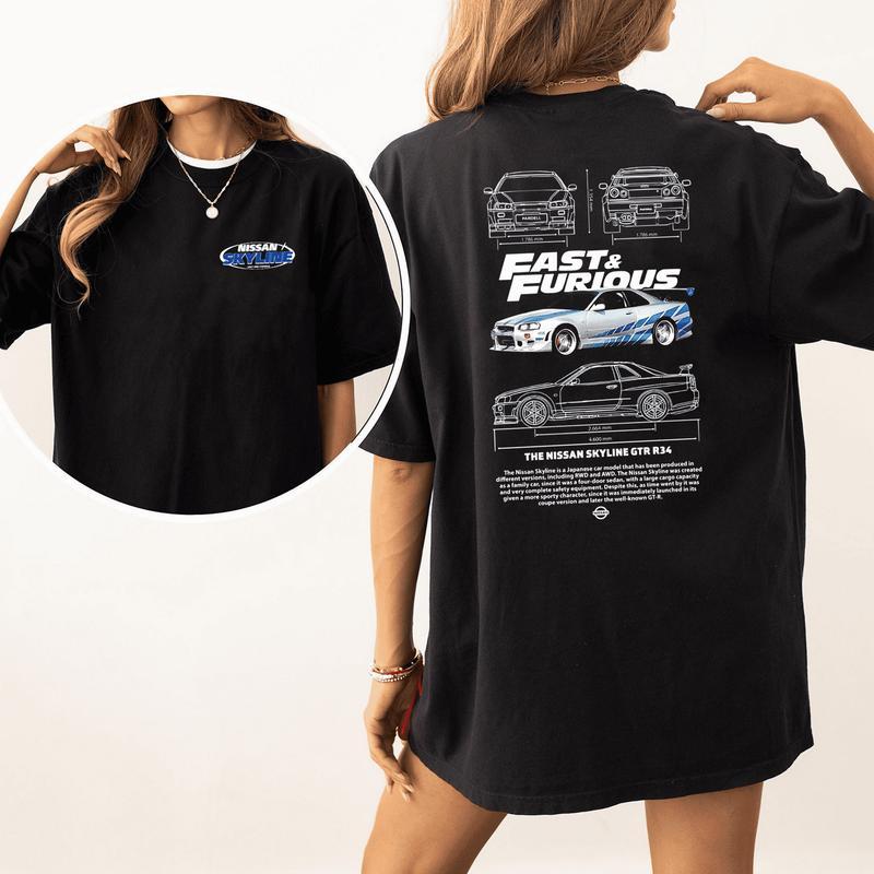 Fast N Furious Skyline Gtr-R34 Shirt, Wassup Bulett T Shirt, F & F Shirt, Tribute Paul S Walker Shirts, Gift for men women unnisex tshirt