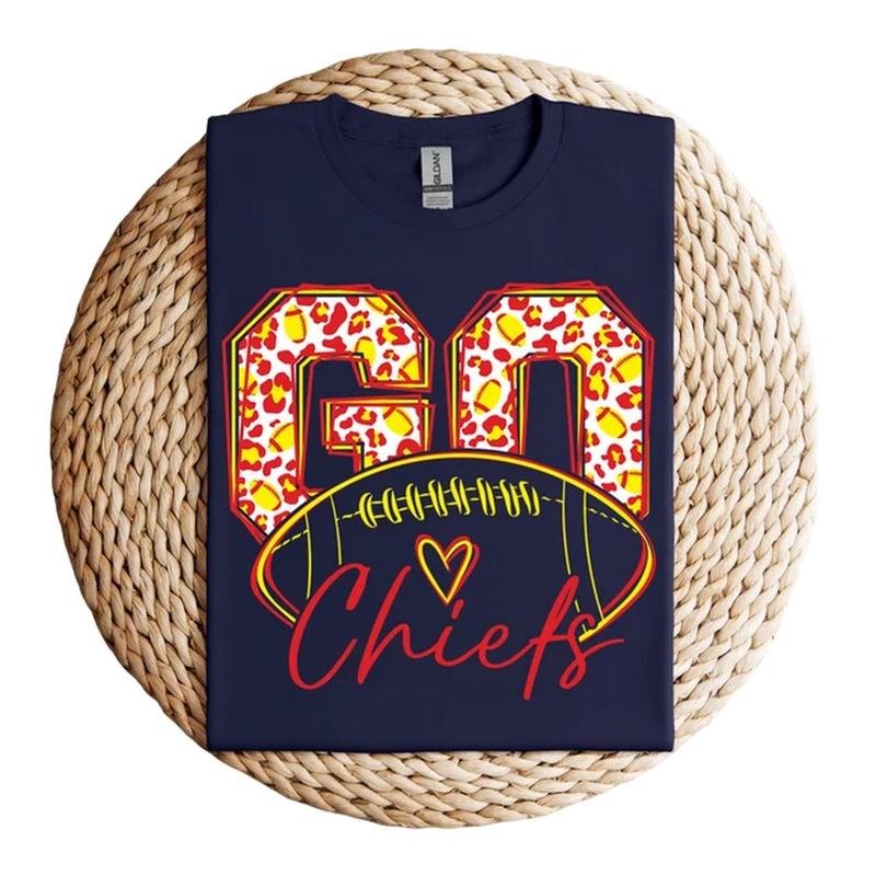 Go Chiefs Football Sweatshirt, Leopard Chiefs Shirt, Go Chiefs Kansas City Football Sweater, Chiefs Fan Shirt, Gift for Kansas City Fan