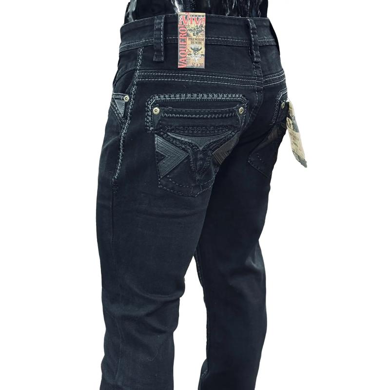 Cowboy Boot Cut Jeans Black VA010 Viva Vaquero