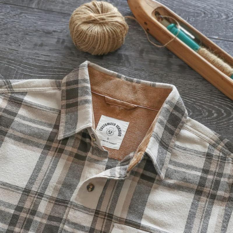 Mens Flannel Shirts Long Sleeve Flannel Shirt for Men Casual Button Down Brushed 100% Cotton Shirt