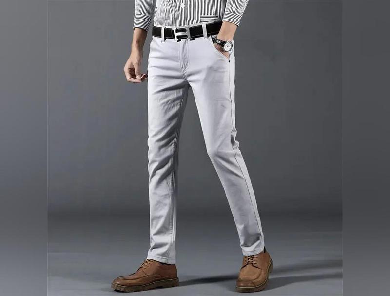 6 Colors Classic New Men's Cotton Elastic Slim Jeans Business Casual Fashion Comfortable Denim Pants High Quality Male Trousers