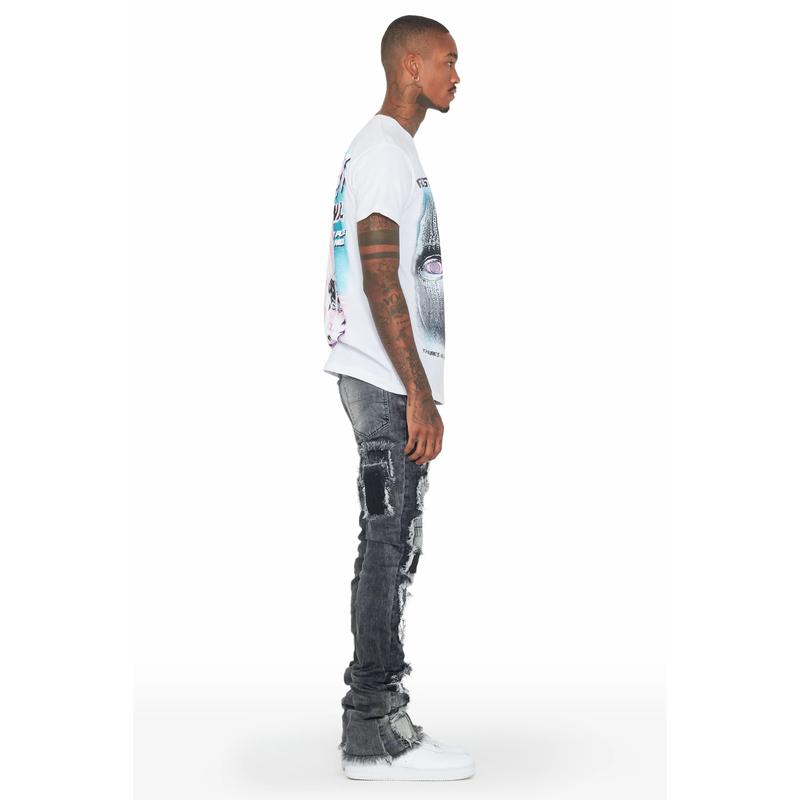 Camden Grey Super Stacked Flare Jean