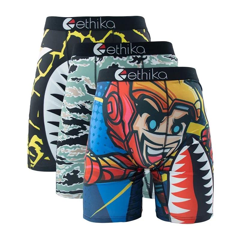 Ethika sexy stretch breathable sports shorts 3-pack men's underwear Elastic Menswear