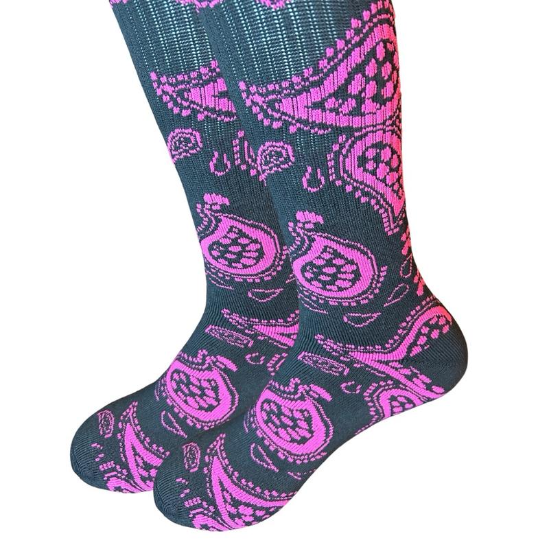 Unisex Paisley Bandana Print Thick Winter Crew Socks for Men Size 7-12 Menswear Classic Stylish